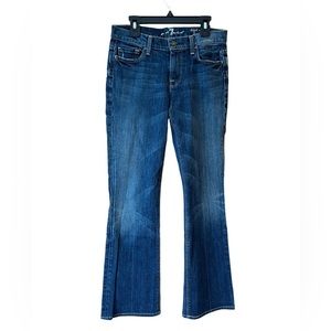 7 for all Mankind High Waist Bootcut Jeans Womens size 26 Distressed w Stretch